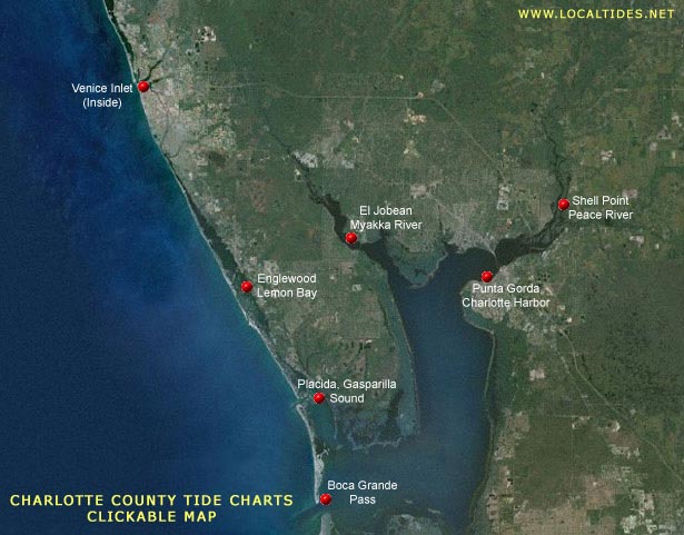 Charlotte County Tide Charts - Clickable Map
