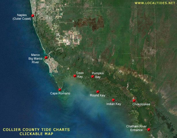 Collier County Tide Charts - Clickable Map